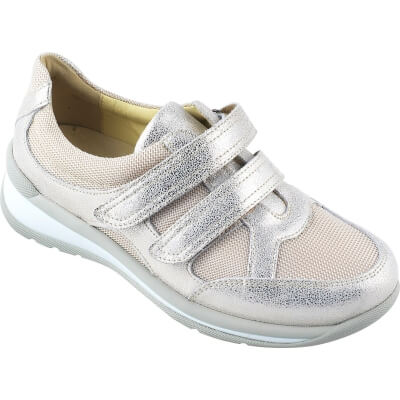 Scarpa Donna Ecosanit martin velcro con plantare estraibile